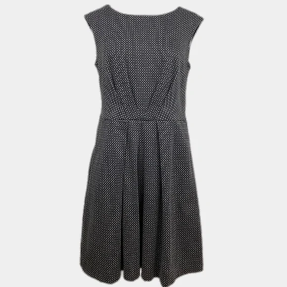 NY & COMPANY Dress Sheath Abstract Knit Retro Sleeveless Gray Black Medium - Picture 2 of 8